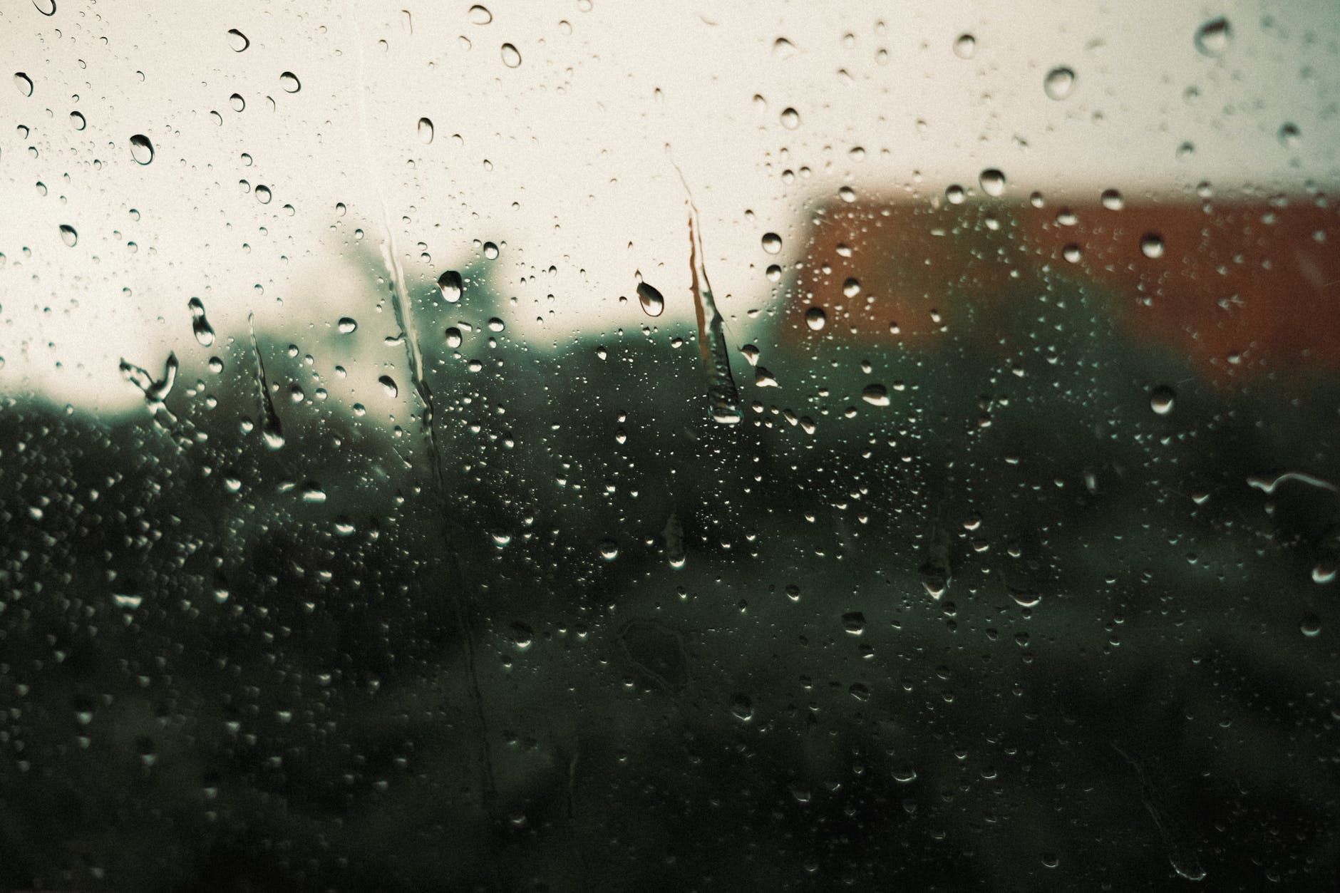 glass wet with rain