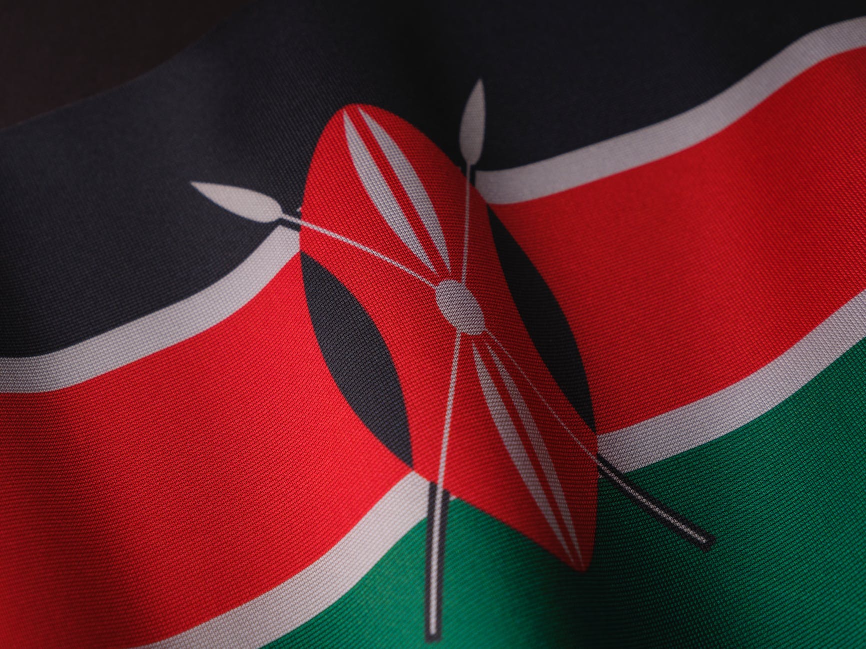 flag of kenya in close up shot